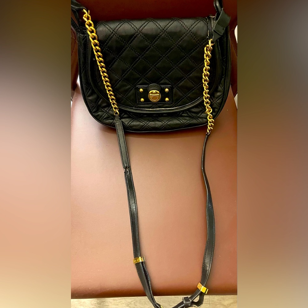 Marc Jacobs black quilted leather crossbody bag